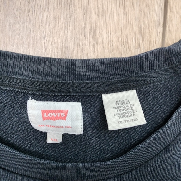 LEVI'S Black terry sweatshirt with front logo Size XXL - Picture 2 of 9